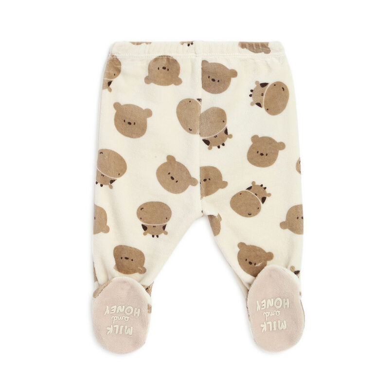 Infants Medium Natural Printed Smock with Legging image number null